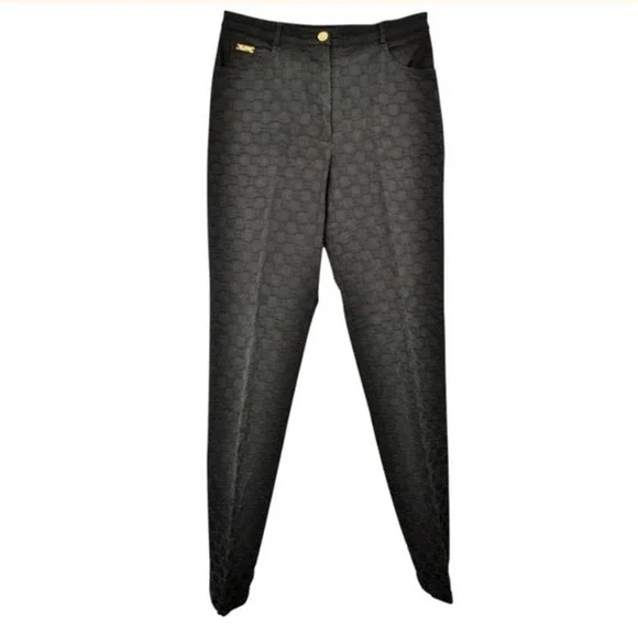 St. John Sport Essentials Logo Monogram Print Jacquard Pants 8 - Picture 2 of 7